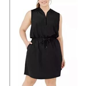 Ideology Black Sleeveless Hooded Active Dress 3X UPF 50